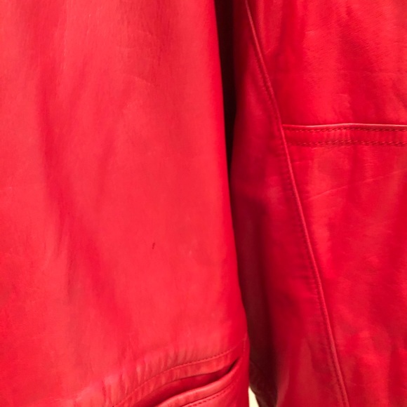 Red buttery soft leather jacket - Picture 3 of 3